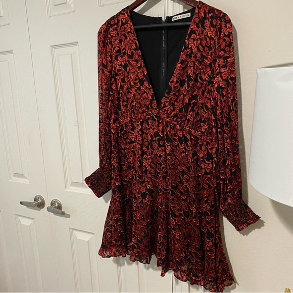 Alice + Olivia Dresses & Skirts - Alice + Olivia Briar Red Babydoll Dress floral Sz 10